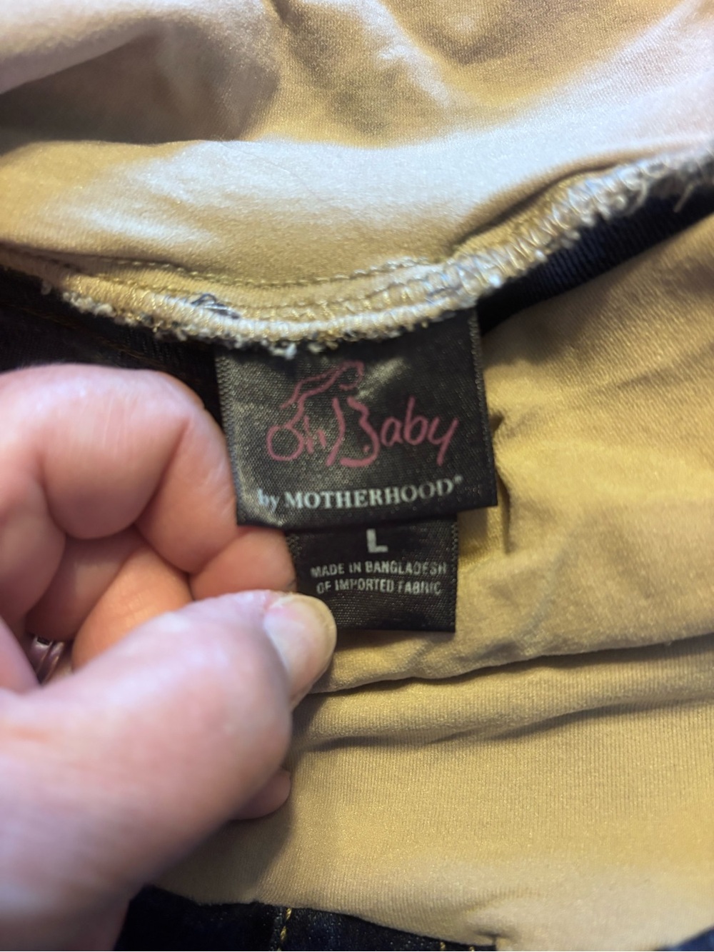 Motherhood Blue Denim Maternity Jeggings with Beige Comfort Panel - Picture 4 of 4